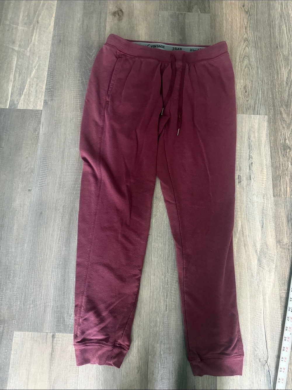 Weatherproof Men's Maroon Drawstring Joggers - Deep Wine